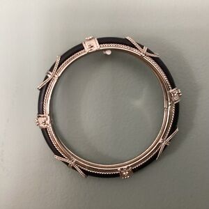 Elegant Silver and Black Bangle Bracelet